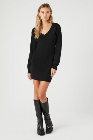 Vestido Forever 21 Peasant Sleeve Mujer Negras | j4bqYjHnvkm