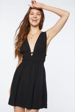 Vestido Forever 21 Plunging Strappy Mini Mujer Negras | bG40U8NsWL1