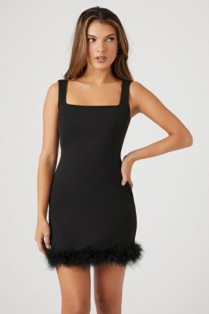 Vestido Forever 21 Ponte Knit Faux Fur Trim Mini Mujer Negras | bjq9bWV1qU1