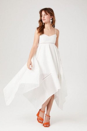 Vestido Forever 21 Poplin Handkerchief Mujer Blancas | OUw7OgFN8Ir