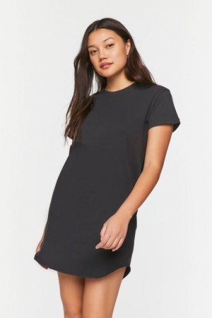 Vestido Forever 21 Raw Cut Mini T Shirt Mujer Negras | jUIydM3UlmK