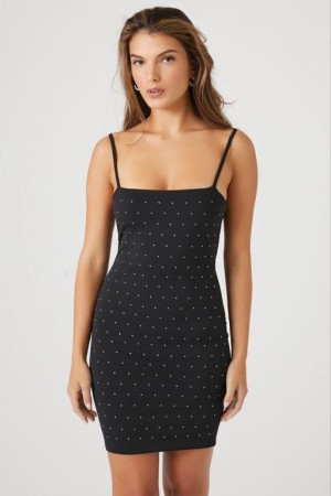 Vestido Forever 21 Rhinestone Bodycon Mini Mujer Negras | BJRKrAy0ph6