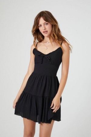 Vestido Forever 21 Ruffle Trim Cami Mini Mujer Negras | ZFVIv2lh4kV