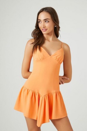 Vestido Forever 21 Ruffled Sweetheart Cami Mini Mujer Cantaloupe | ljzSPMAaL9P