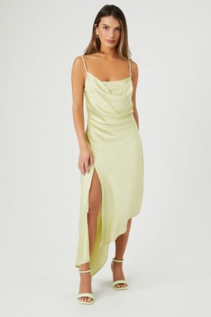 Vestido Forever 21 Satin Cowl Midi Mujer Pistachio | fiFCFrHVDmr