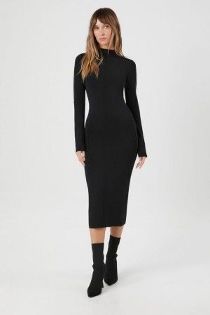 Vestido Forever 21 Seamed Mock Neck Mujer Negras | hoBaE2XiH7k