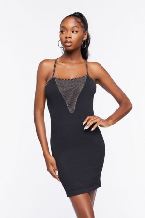 Vestido Forever 21 Seamless Mesh Panel Mini Mujer Negras Marrones | jfILPV33pGi