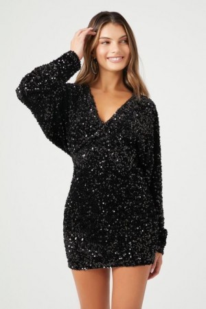 Vestido Forever 21 Sequin Mini Mujer Negras | ysEvlKHWfAJ