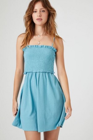 Vestido Forever 21 Smocked Cutout Mini Mujer Faience | dGZgLQDyl4s