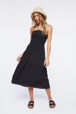 Vestido Forever 21 Smocked Halter Midi Mujer Negras | zRWVv60x0Iy