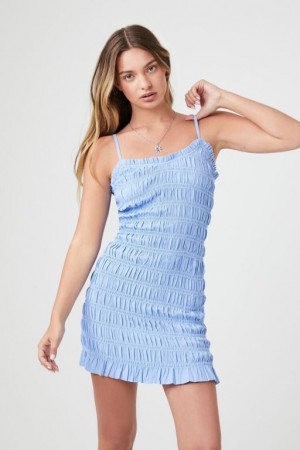 Vestido Forever 21 Smocked Mini Mujer Azules | CMXKczDRAgD