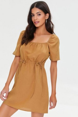 Vestido Forever 21 Smocked Mini Mujer Maple | JdCODWNsrWo