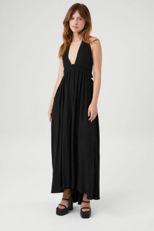 Vestido Forever 21 Statement Bow Halter Maxi Mujer Negras | VE4awO1wzjE