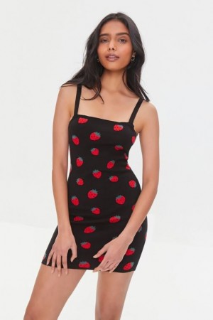 Vestido Forever 21 Strawberry Mini Mujer Negras Multicolor | Nji2X5xsHOP