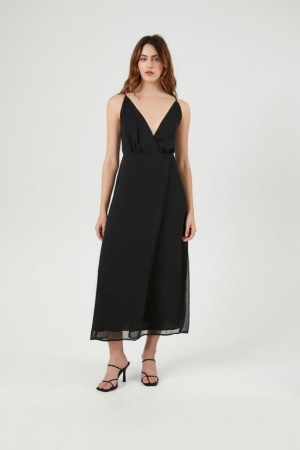 Vestido Forever 21 Surplice Cami Maxi Mujer Negras | yzSOkVa4Fm1