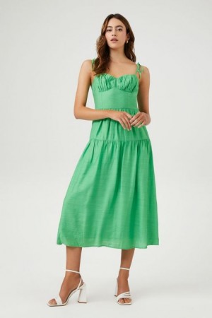 Vestido Forever 21 Sweetheart Midi Mujer Verde | lOgteriSUVI