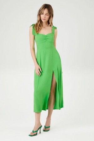 Vestido Forever 21 Sweetheart Tie Strap Midi Mujer Verde | wI1LI75jhSZ