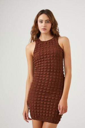 Vestido Forever 21 Textured Sleeveless Mini Mujer Cappuccino | x084SVYZg0i