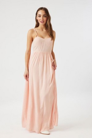 Vestido Forever 21 Tie Strap Gauze Maxi Mujer Coral | D19I67zCst8