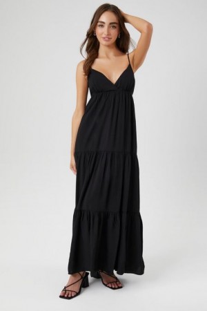 Vestido Forever 21 Tiered Cami Maxi Mujer Negras | GusT9LB889N