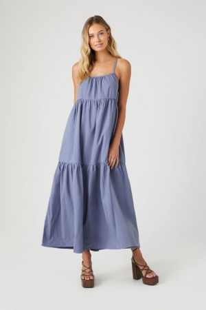 Vestido Forever 21 Tiered Cami Midi Mujer Azules | Vr7yHED21pg