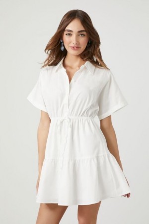 Vestido Forever 21 Tiered Poplin Mujer Blancas | ThJXZZApCbb