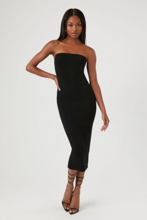 Vestido Forever 21 Tube Bodycon Midi Mujer Negras | SLxQdvcboTV