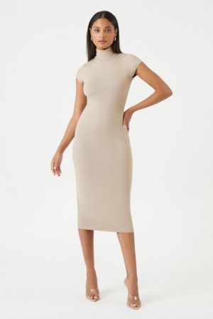 Vestido Forever 21 Turtleneck Bodycon Contour Midi Mujer Goat | JuQDWEMKkg4