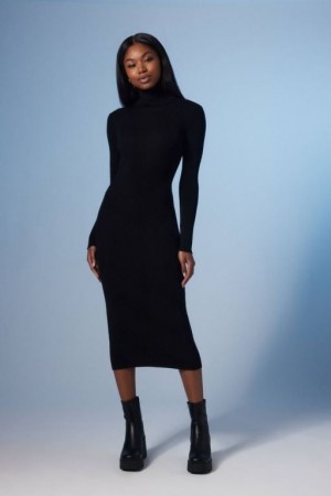 Vestido Forever 21 Turtleneck Bodycon Midi Mujer Negras | sGtAMdaPh0Q