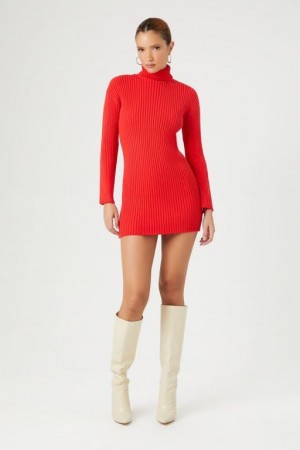 Vestido Forever 21 Turtleneck Mini Mujer Rojas | TRE4hKQWs0q