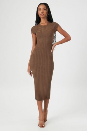 Vestido Forever 21 Twisted Midi Mujer Carob | Jl37qxF82zz