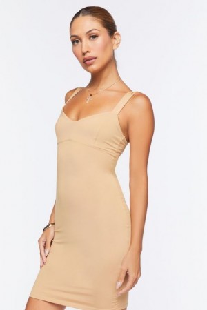 Vestido Forever 21 V Neck Bodycon Mini Mujer Safari | VTb7Jbjlhdq