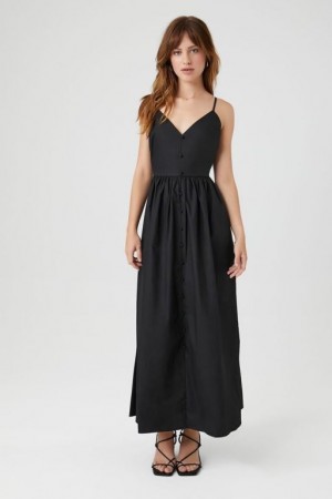 Vestido Forever 21 V Neck Cami Maxi Mujer Negras | ikjmsjEdKy4