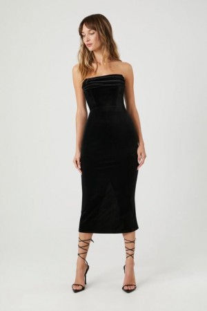 Vestido Forever 21 Velvet Tube Midi Mujer Negras | nkCrI6cj7xM