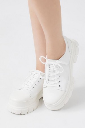 Zapatillas Forever 21 Lace Up Lug Sole Mujer Blancas | gqN1xtJRMat