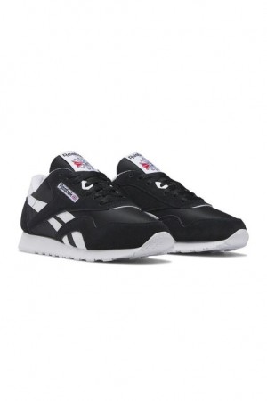 Zapatillas Forever 21 Reebok Classic Nylon Shoes Mujer Negras Blancas | P2B2okQHErg