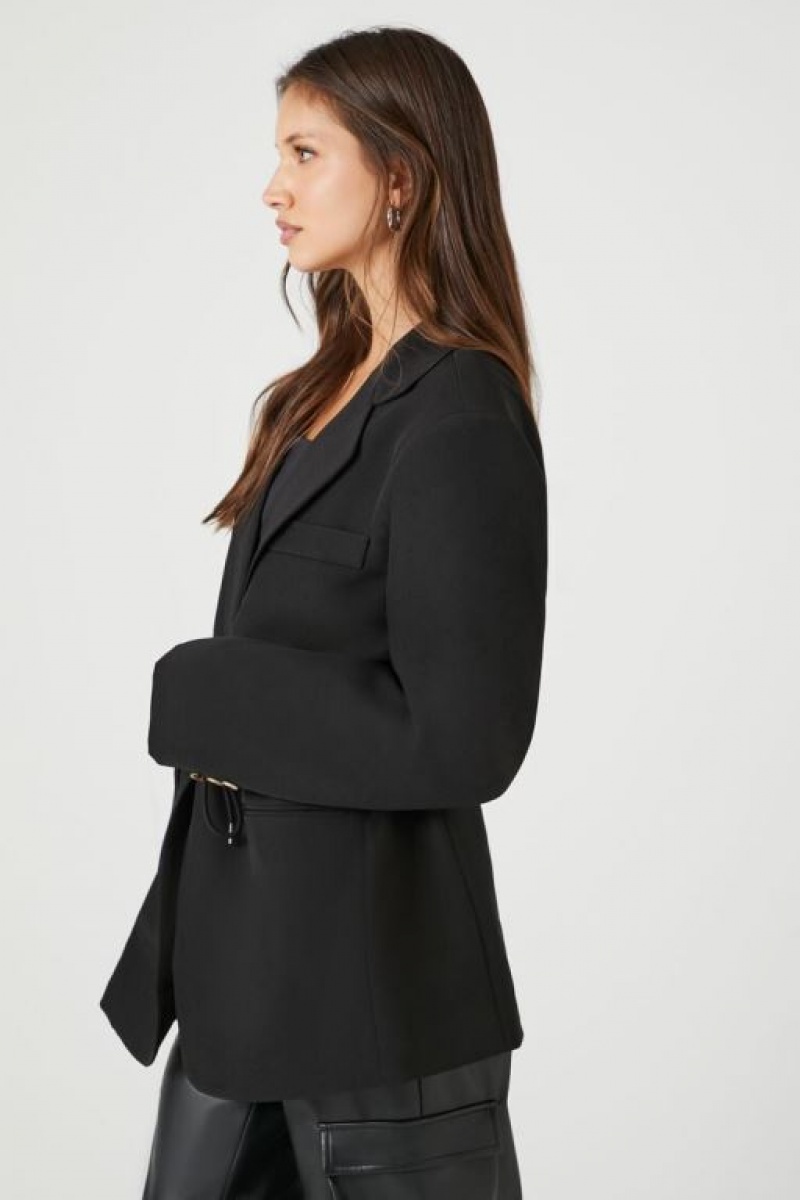 Blazer Forever 21 Belted Single Breasted Mujer Negras | DZarmHMDVoP