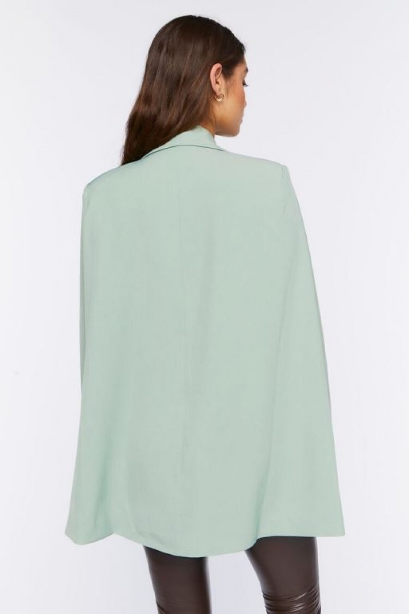 Blazer Forever 21 Double Breasted Cloak Mujer Verde Oliva | WSDT1jehOzk