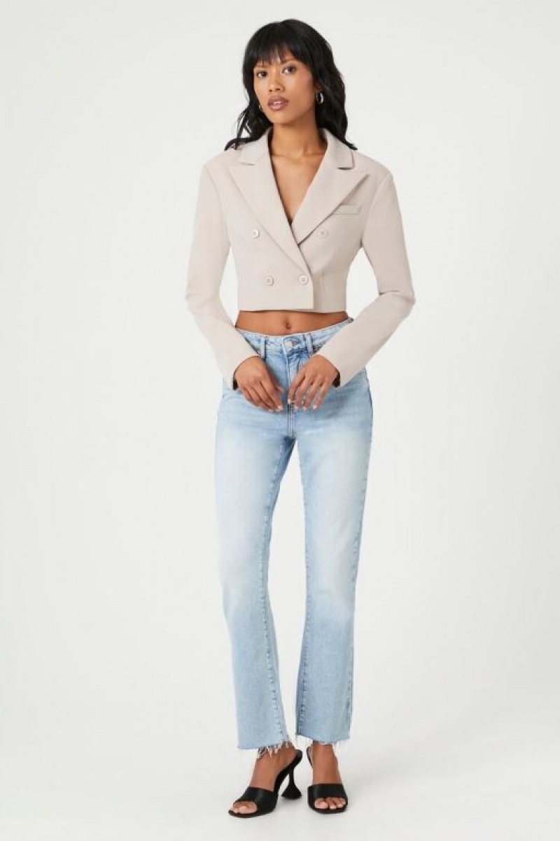 Blazer Forever 21 Double Breasted Cropped Mujer Goat | fq5nTIFo7Wy