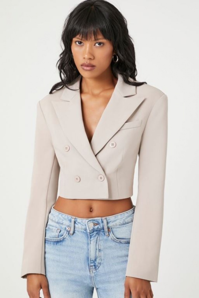 Blazer Forever 21 Double Breasted Cropped Mujer Goat | fq5nTIFo7Wy