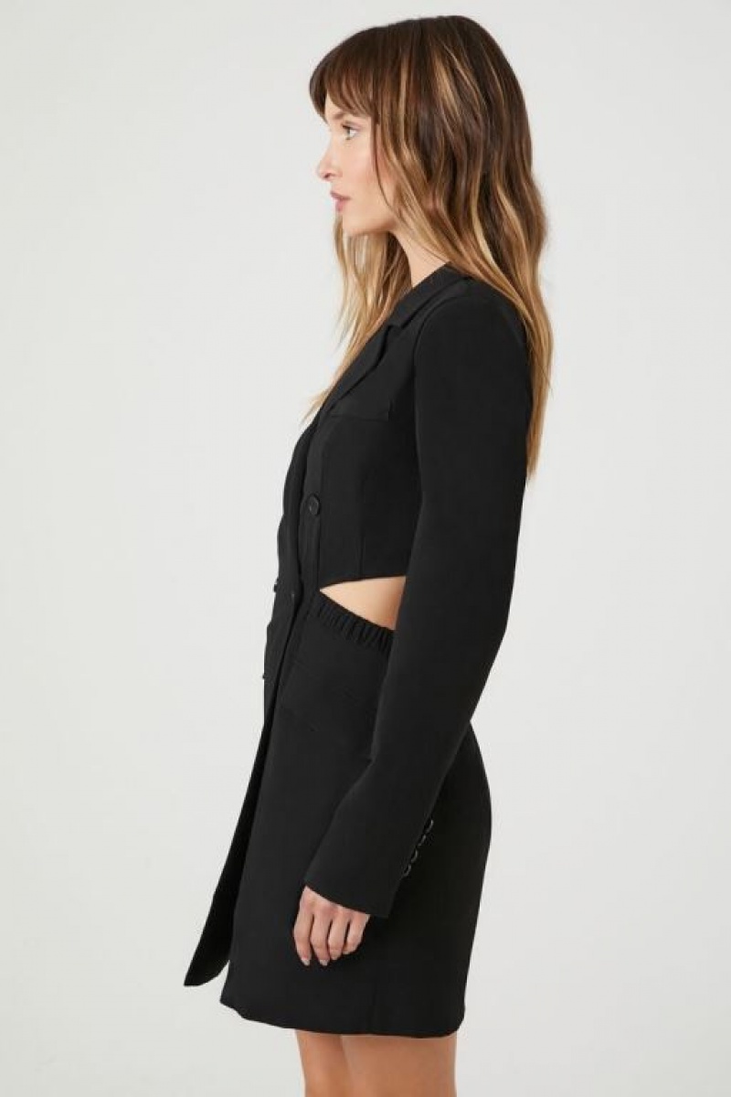 Blazer Forever 21 Double Breasted Cutout Mujer Negras | wpMyiuXDcEk