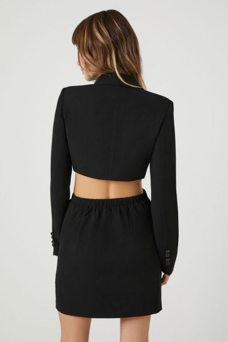 Blazer Forever 21 Double Breasted Cutout Mujer Negras | wpMyiuXDcEk