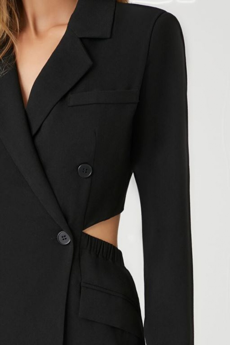 Blazer Forever 21 Double Breasted Cutout Mujer Negras | wpMyiuXDcEk