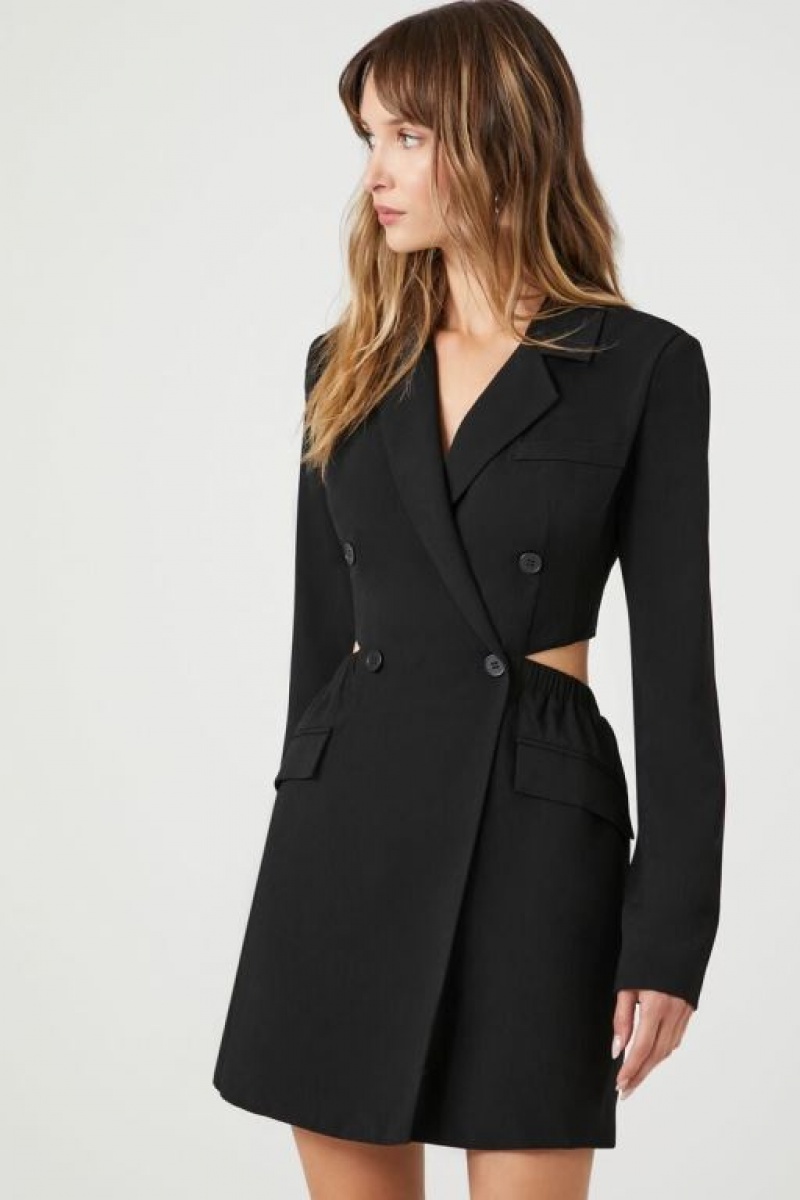 Blazer Forever 21 Double Breasted Cutout Mujer Negras | wpMyiuXDcEk