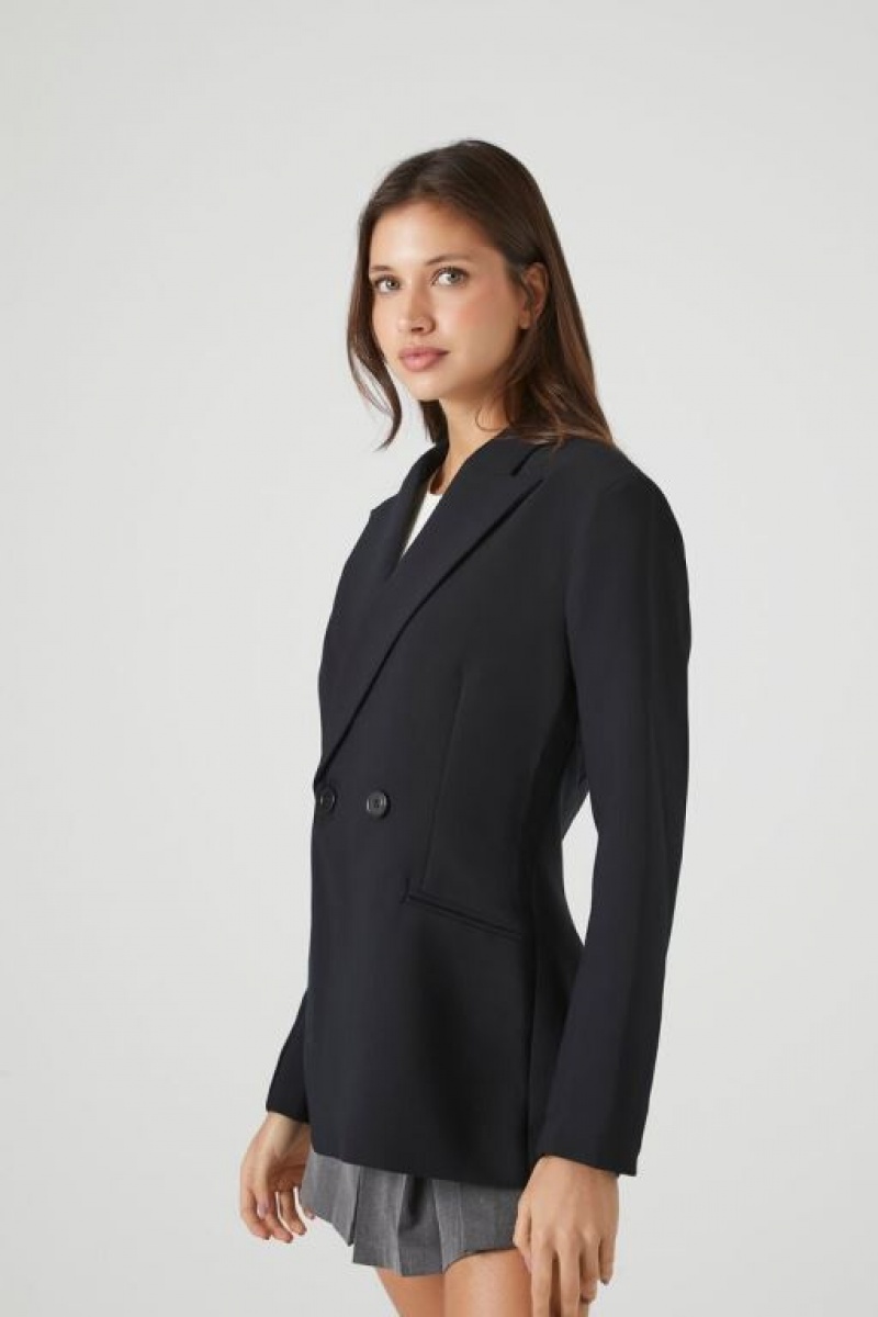 Blazer Forever 21 Double Breasted Peak Lapel Mujer Negras | aApyOw1TwoF