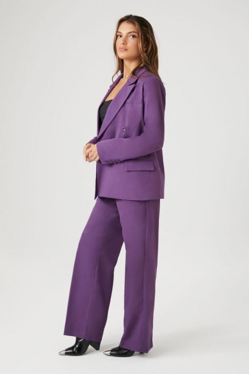 Blazer Forever 21 Double Breasted Suit Amp Set Mujer Moradas | gYMv0LBt0G1