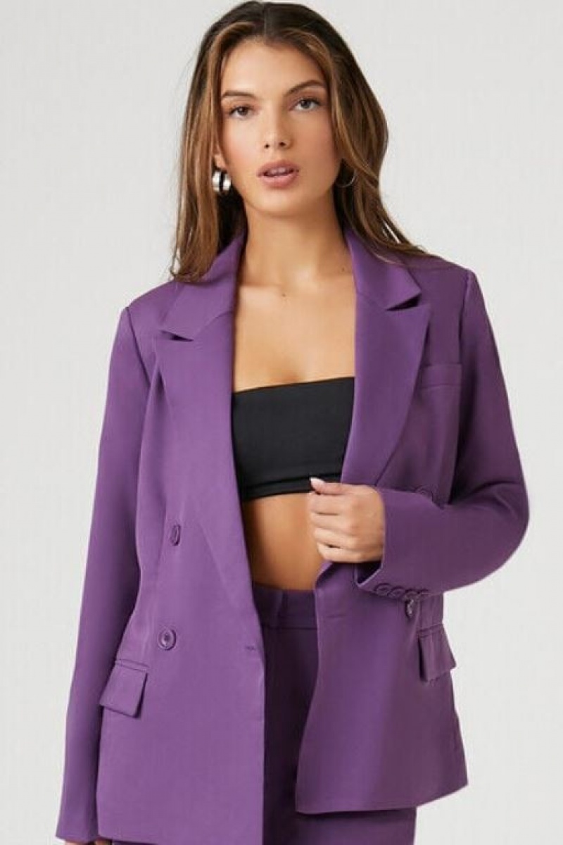 Blazer Forever 21 Double Breasted Suit Amp Set Mujer Moradas | gYMv0LBt0G1