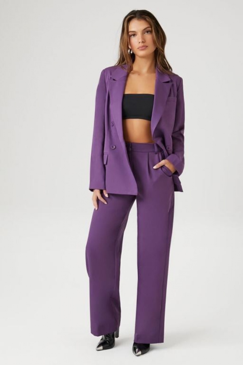 Blazer Forever 21 Double Breasted Suit Amp Set Mujer Moradas | gYMv0LBt0G1