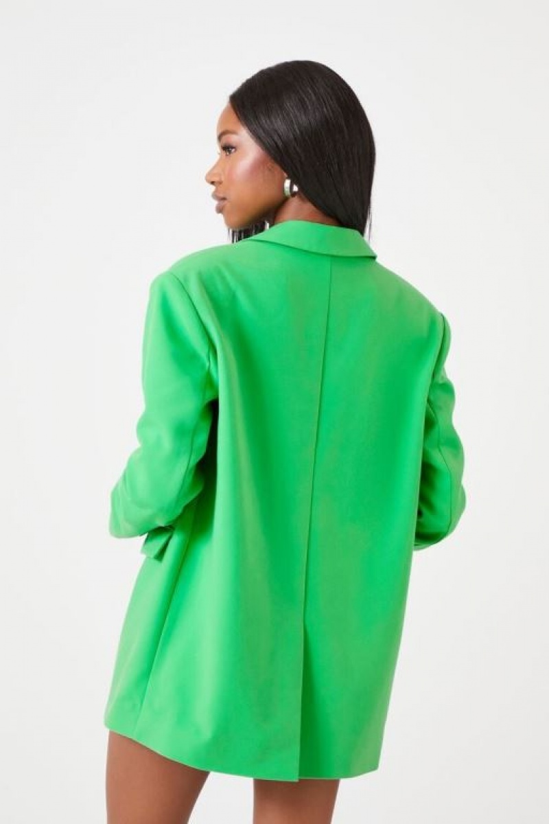 Blazer Forever 21 Peak Lapel Single Breasted Mujer Verde | COKPVXFJ4Fp