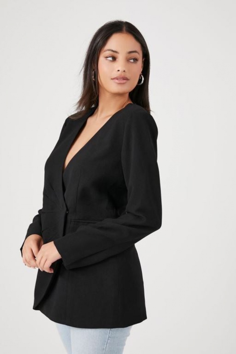 Blazer Forever 21 Plunging Wrap Mujer Negras | UPee50b7b9l